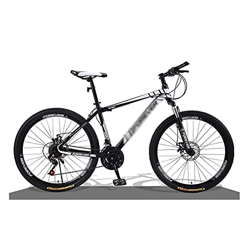 Mountain Bike : MQJ 21 Speed Shifting System Mountain Bike High-Carbon Steel Frame 26 inch Wheel Adult Road Bicycle Suitable for Men and Women Cycling Enthusiasts / Black / 21 Speed