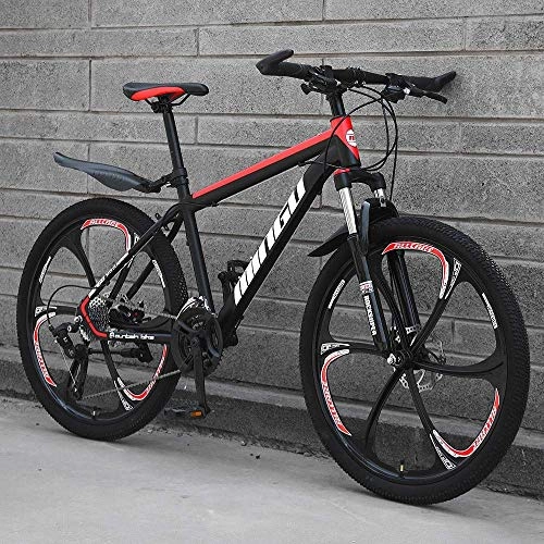 Mountain Bike : MQJ 24 / 26 inch Mountain Bikes, Adult Boy and Girl Mountain Bike, Double Disc Brake Bike, High Carbon Steel Frame, Non-Slip Bike, C~26 Inches, 21 Speed