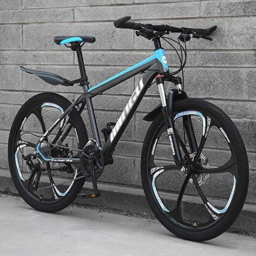Mountain Bike : MQJ 24 / 26 inch Mountain Bikes, Adult Boy and Girl Mountain Bike, Double Disc Brake Bike, High Carbon Steel Frame, Non-Slip Bike, E~24 Inches, 27 Speed