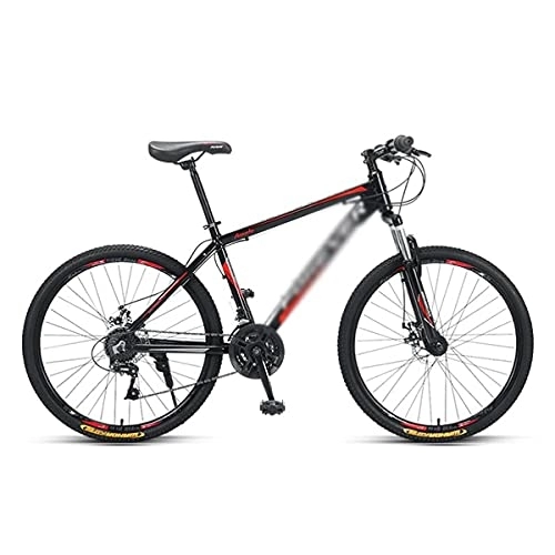 Mountain Bike : MQJ 26 inch Mountain Bike 21 Speeds with Carbon Steel Frame Dual Disc Brakes Bikes for Men Woman Adult and Teens / Red / 24 Speed