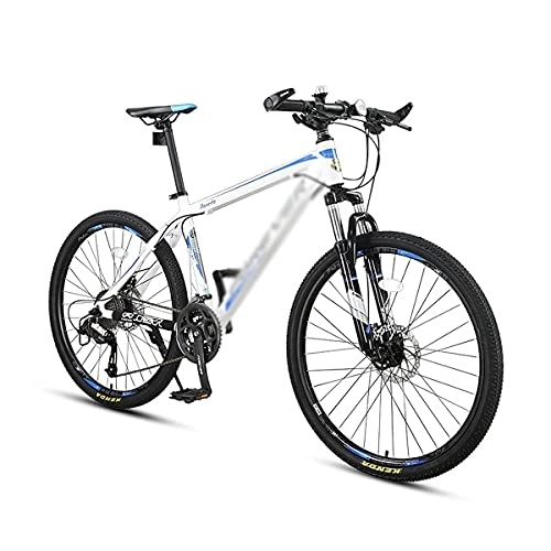 Mountain Bike : MQJ 26-Inch Wheels Mountain Bike with High Carbon Steel Frame 24 / 27 Speed Shimano Shifter with Double Disc Brake and Front Suspension for Men Woman Adult and Teens / Blue / 27 Speed
