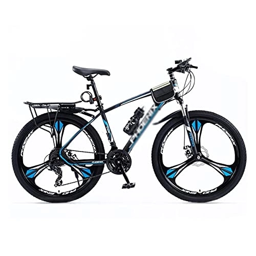 Mountain Bike : MQJ 27.5 in Steel Mountain Bike 24 Speeds with Dual Disc Brake Carbon Steel Frame for a Path Trail &Amp; Mountains / Blue / 27 Speed