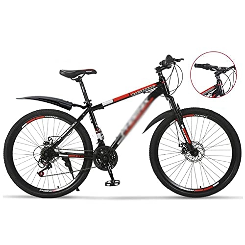 Mountain Bike : MQJ Adult Mountain Bike 26 inch Wheels Mountain Trail Bike High Carbon Steel Outroad Bicycles 24-Speed Bicycle Front Suspension MTB ​​Gears Dual Disc Brakes Mountain Bicycle for / Red / 24 Speed
