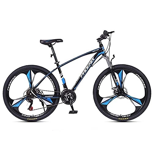 Mountain Bike : MQJ Bike 24 / 27 Speed Mountain Bike 27.5 Inches 3-Spoke Wheels MTB Dual Disc Brakes Bicycle for Men Woman Adult and Teens / Blue / 24 Speed