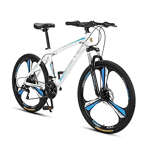 Mountain Bike : MQJ Mens Mountain Bike, 26-Inch Wheels, Carbon Steel Frame, Mechanical Disc Brakes, Shock-Absorbing Front Fork, Multiple Colors / Blue / 27 Speed