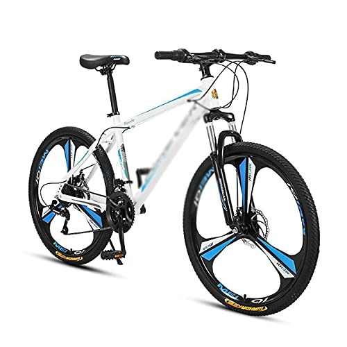 Mountain Bike : MQJ Mens Mountain Bike, 26-Inch Wheels Steel Frame with Front Suspension and Mechanical Disc Brakes, Multiple Colors / Blue / 24 Speed
