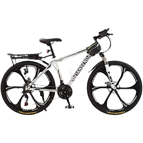 Mountain Bike : MQJ Mountain Bike Dual Disc Brakes 30-Speeds Cross-Country Road Variable Speed Bike Adult Six-Blade One-Piece Tire 26 Inches B, a