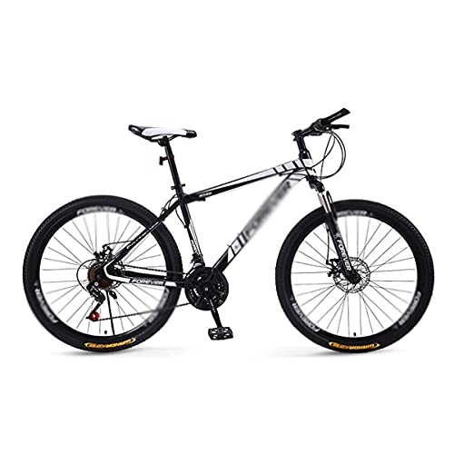 Mountain Bike : MQJ Mountain Bike for Men Woman Adult and Teens 26-Inch Wheels, 21-Speed Shifters, Carbon Steel Frame, Double Disc Brake, Front Suspension / Black / 21 Speed