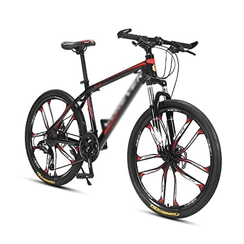 Mountain Bike : MQJ Mountain Bike Off Road Bicycle with 26 inch Wheels 27 Speed with Dual Disc Brakes High Carbon Steel Frame Outdoor Mountain and Trail Bike for a Path, Trail & Mountains / Red / 27 Speed