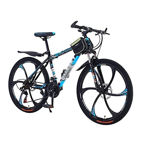 Mountain Bike : MQJ Mountain Bikes 21 Speed Dual Disc Brake 26 Inches Wheels Bicycle with Carbon Steel Frame Suitable for Men and Women Cycling Enthusiasts / Blue / 27 Speed