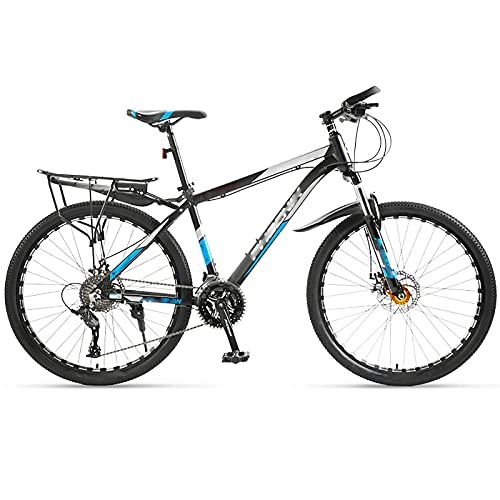 Mountain Bike : MTB With Rear Shelf, Bike Aluminum Alloy Frame 27 Speed, Mountain Bike 26 Inches No Noise Mountain Bikes Effortless Quickly Mens Bikes Damping