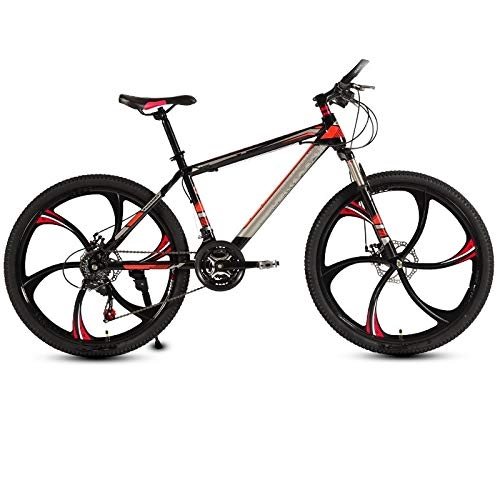 Mountain Bike : ndegdgswg 24 Inches Mountain Bikes, Cross Country Light Bicycles for Men and Women with Variable Speed Shock Absorption Racing 24inches30speed Sixknifeonewheel-blackandred