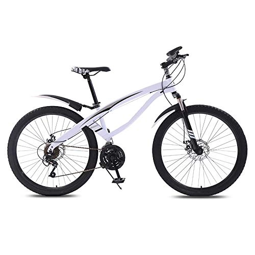 Mountain Bike : ndegdgswg Mountain Bike, Variable Speed Off Road Shock Absorption Light Work Riding Student Adult Bicycle 24 inches30 speed Fresh white