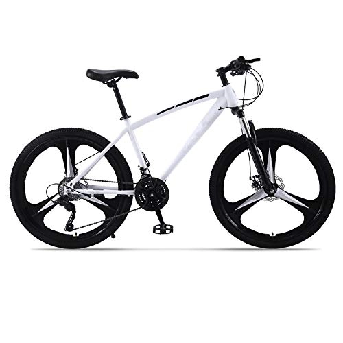Mountain Bike : ndegdgswg Mountain Bikes, Disc Brakes Variable Speed Lightweight Adult Bicycles Shock Absorption Off Road Youth Students Road Racing 24 inches30 speed Threeknifewheelwhite