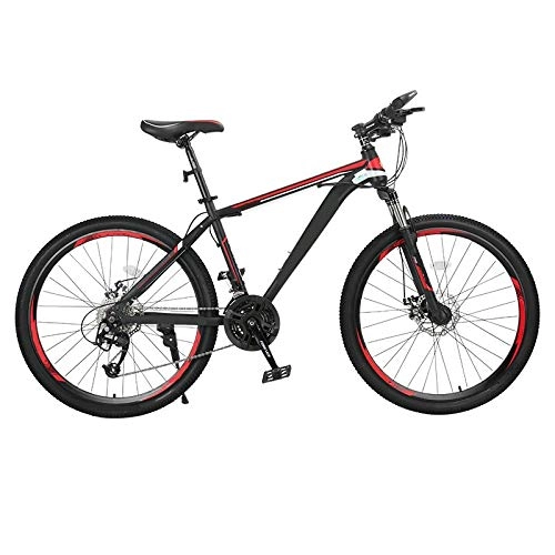 Mountain Bike : ndegdgswg Mountain Bikes, Variable Speed Light Bicycles Student Double Shock Off Road Racing 24 inches21 speed Spoke wheel black red