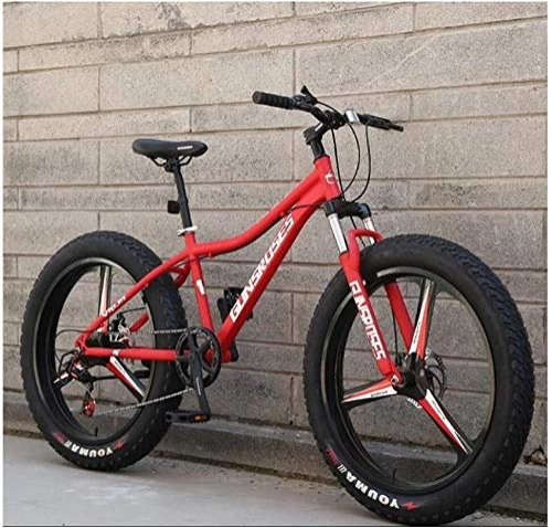 Mountain Bike : Nologo Bicycle 26 Inch Mountain Bikes, High-carbon Steel Hardtail Mountain Bike, Fat Tire All Terrain Mountain Bike, Women Men's Anti-Slip Bikes, Blue, 21 Speed 3 Spoke, Size:27 Speed 5 Spoke