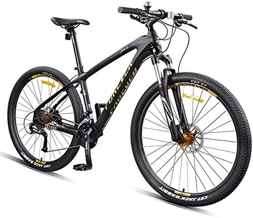 Mountain Bike : Nologo Bicycle 27.5 Inch Mountain Bikes, Carbon Fiber Frame Dual-Suspension Mountain Bike, Disc Brakes All Terrain Unisex Mountain Bicycle