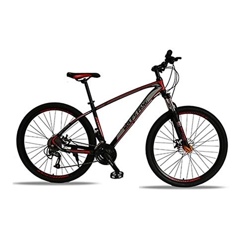 Mountain Bike : NoraHarry Flower Aluminum Alloy 27 Speed 29 Inch Road Bike Mountain Bike ATV Love sports (Color : 40 Black red, Size : 27seepd)