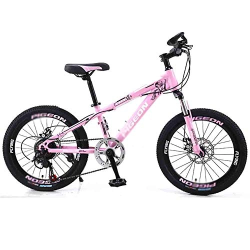 Mountain Bike : Off-road Bike Bicycle MTB Adult Mountain Bike Teens Road Bicycles For Men And Women Wheels Adjustable 7 Speed Double Disc Brake (Color : Pink, Size : 20in)