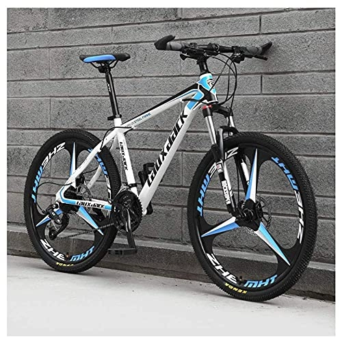 Mountain Bike : Outdoor sports 26" Front Suspension Folding Mountain Bike 30Speeds Bicycle Men Or WomenHighCarbon Steel Frame with Dual Oil Brakes, Blue