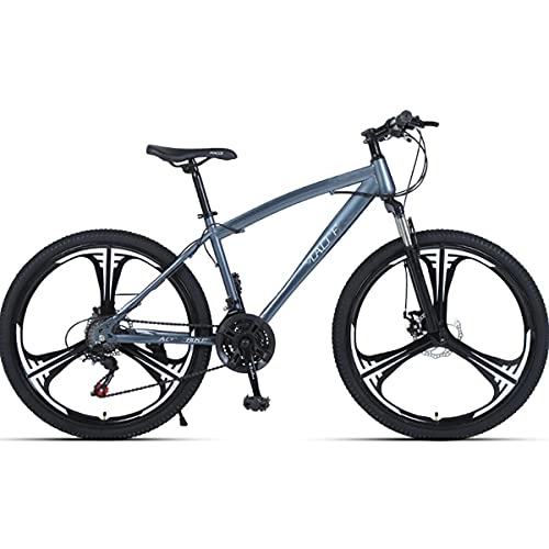 Mountain Bike : PBTRM 26 Inch 27 Speed Mountain Bike for Adult And Youth, High Carbon Steel Frame, Lockable Front Fork, Magnesium Alloy One-Piece Wheel, Suitable Height: 160-185Cm, Gray