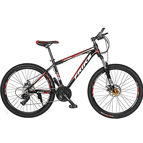 Mountain Bike : PBTRM 26-Inch 27-Speed Off-Road Mountain Bike, Aluminum Alloy Frame, Double Disc Brakes, Lockable Front Fork Shock Absorption, Suitable for Students, Adults, Men And Women