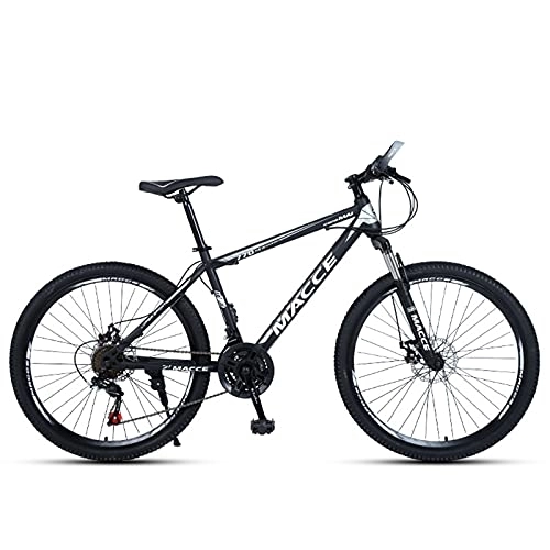 Mountain Bike : PBTRM 26 Inch Off-Road Mountain Bikes, High Carbon Steel Frame Bicycle MTB, Shock Absorber Front Fork 21 / 24 / 27 Speed Dual Disc Brake, Suitable for Men, Women And Teenagers, C, 27 Speeds