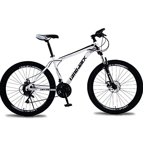 Mountain Bike : PBTRM Bicycle 26 Inch Mountain Bikes 21 Speed MTB for Men Women And Teenagers, Double Disc Brake, Shock Absorption, Variable Speed Bicycle, White black