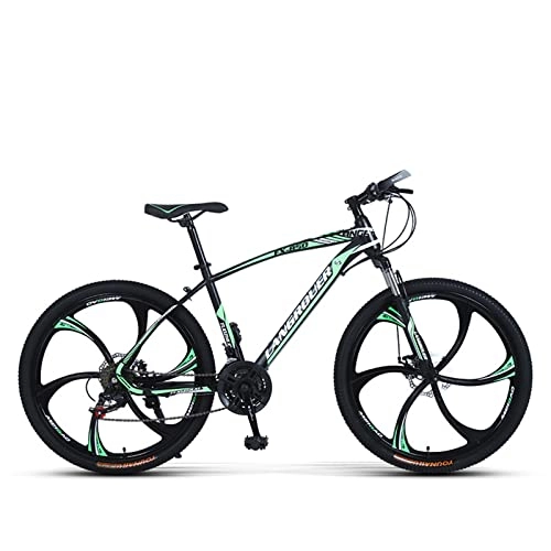 Mountain Bike : PBTRM Mountain Bike 21 / 24 / 27 Speed, 24 / 26 Inches 6-Spoke Wheels Dual Disc Brake Suspension Fork Bicycle for Mens / Womens, 24" B, 21 Speed