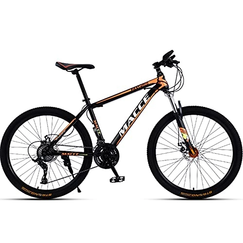 Mountain Bike : PBTRM Mountain Bike 26 Inch 30 Speed for Adult And Youth, High Carbon Steel Frame, Shock-Absorbing Front Fork, Double Disc Brake, Orange