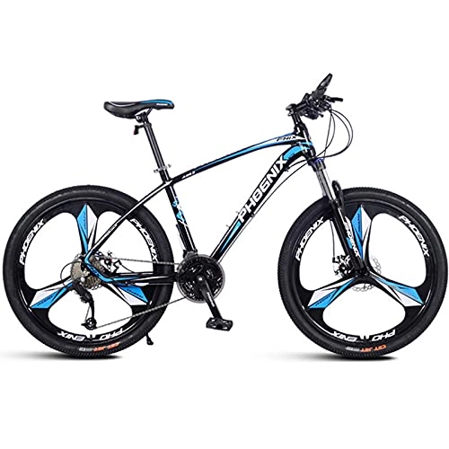 Mountain Bike : PBTRM Mountain Bike 26 Inch for Women And Men, 27 Speed Dual Disc Brake City Moutain Bicycle for Adults And Teens, Shock-Absorbing Front Fork, Aluminum Alloy Frame MTB Bikes, Blue