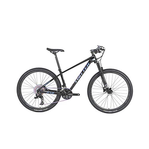 Mountain Bike : peipei 24 / 36 speed 27.5 / 29 off-road shock-absorbing mountain bike. Carbon fiber bicycle mountain bike carbon fiber bicycle-Black and blue_29 inches x17 inches