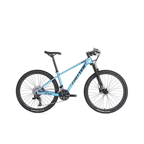 Mountain Bike : peipei 24 / 36 speed 27.5 / 29 off-road shock-absorbing mountain bike. Carbon fiber bicycle mountain bike carbon fiber bicycle-Sky blue_29 inches x17 inches