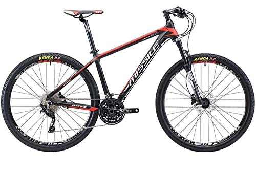 Mountain Bike : peipei 27.5 inch mountain bike 30-speed aluminum alloy mountain bike-Black Red_27.5x17(165-185cm)_China