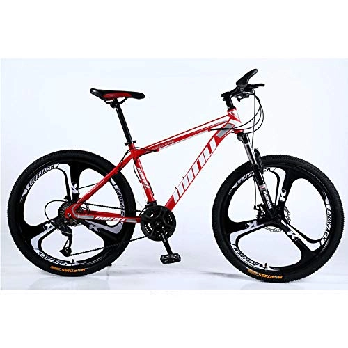 Mountain Bike : peipei Mountain bike 26 inch 27 speed one wheel cross country variable speed bicycle male student shock absorption bike-Three knives red_24