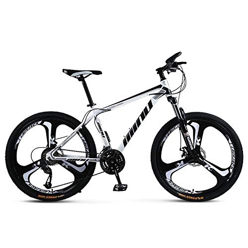 Mountain Bike : peipei Mountain bike 26 inch 27 speed one wheel cross country variable speed bicycle male student shock absorption bike-Three knives white_21