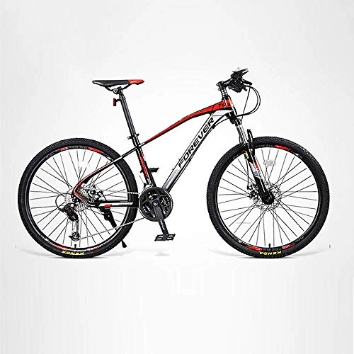 Mountain Bike : peipei Mountain Bike Variable Speed Male Off-Road Aluminum Alloy Double Shock Absorption Students Cycling Teenagers-Red_26*18.5(175-185cm)