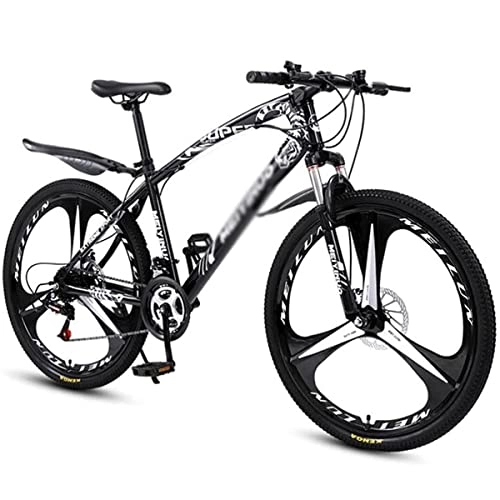 Mountain Bike : Professional Racing Bike, 26 in Wheel Mens Adults Mountain Bike 21 / 24 / 27 Speed Dual Full Suspension Carbon Steel Frame for a Path Trail Mountains / Black / 27 Speed (Color : Black, Size : 27 Speed)