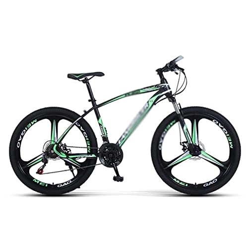 Mountain Bike : Professional Racing Bike, 26 inch Mountain Bike with 21 / 24 / 27-Speeds All-Terrain Bicycle with Dual Disc Brake for Adults Mens Womens / Green / 21 Speed (Color : Green, Size : 27 Speed)