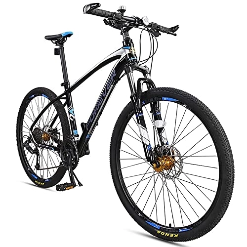 Mountain Bike : PY Mountain Bike 27.5 inch Alumialloy MTB Frame Suspension Mens Bicycle 30 Gears Dual Disc Brake with Hydraulic Lock Out Fork and Hidden Cable Design for Adults / Black Blue / 27.5Inch 30Speed