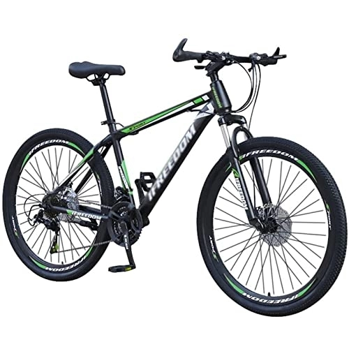 Mountain Bike : QCLU 26 Inch Mountain Bike, Disc Brakes Hardtail MTB, Trekking Bike Men Bike Girls Bike, Full Suspension Mountain Bike, 30 Speed (Color : Green)
