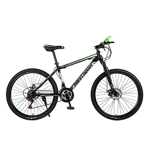Mountain Bike : QCLU 26 Inch Mountain Bike, Outdoor Adult Bike, Heavy Duty Road Bike, Light Bike, Sports Bike, Disc Brakes Hardtail MTB, Trekking Bike Men Bike Girls Bike, 21 Speed (Color : Green)
