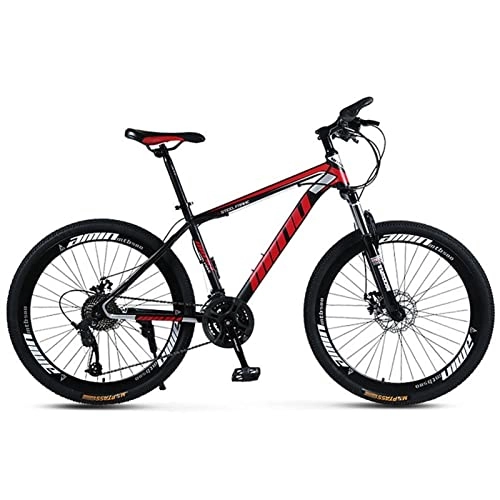 Mountain Bike : QCLU 26 Inch Mountain Bike, Variable Speed Adult MTB Bikes, Variable Speed Road Bike Bicycle for Men and Women, 21 Speeds (Color : Red)