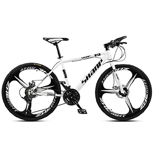 Mountain Bike : QCLU Mountain Bike, 24 / 26 Inch Double Disc Brake, MTB for Adults, Trekking Bike Men Bike Girls Bike with Adjustable Seat, Black, 3 Cutter (Color : 21-Speed, Size : 24 inch)