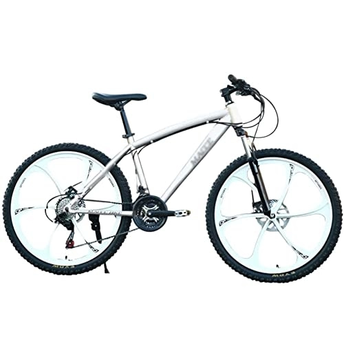 Mountain Bike : QCLU Mountain Bike, 26 Inch Carbon Steel Mountain Bike, 21-speed Road Bike, Full Suspension MTB Adult Bike, Student Bike, Bike, City Bikes (Color : White)