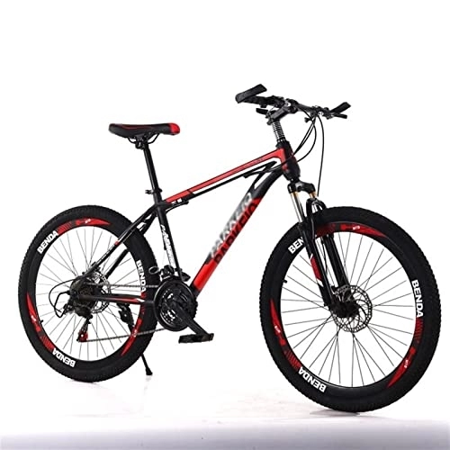 Mountain Bike : QCLU Sport Mountain Bike, 26 Inch Racing Bikes Disc Brakes Hardtail MTB, Trekking Bike Men Bike Girls Bike, Full Suspension Mountain Bike, 21 Speed, 3 Spoke (Color : Red, Size : 26 inch)