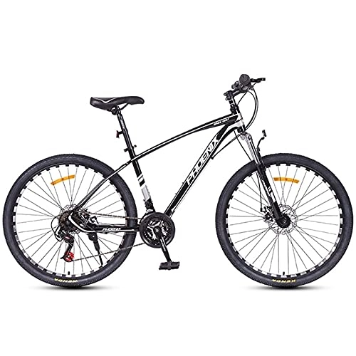 Mountain Bike : QIU Adult Mountain Bike, 26-Inch Wheels, Mens, Womens Kids18-Inch Steel Frame, 21 Speed, Disc Brakes (Color : White, Size : 26")