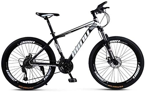 Mountain Bike : QZMJJ Mountain Bike, Mountain Trail Bike High Carbon Steel Outroad Bicycles High-Carbon Steel Frame MTB Bike 26Inch Mountain Bike With Disc Brakes And Suspension Fork (Color : A, Size : 24 Speed)