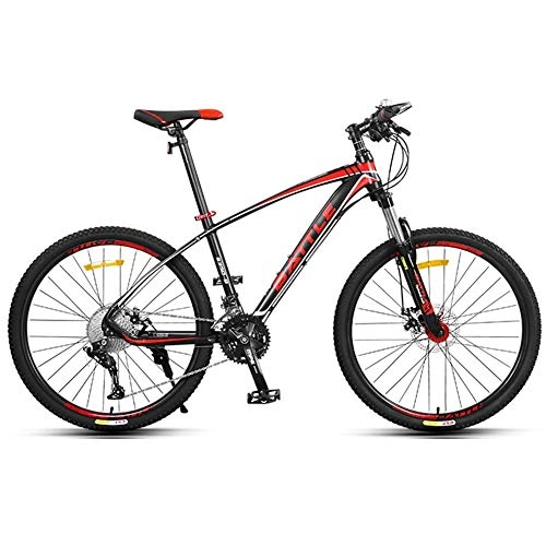 Mountain Bike : Relaxbx 30 Speed Unisex's Mountain Bike 27.5" Wheel Lightweight Aluminium Frame Disc Brake (High Version), Red