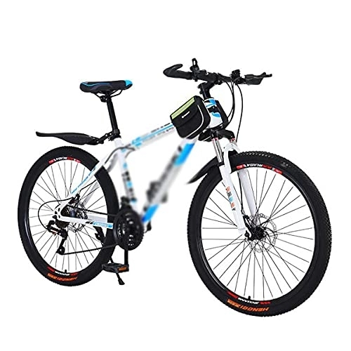 Mountain Bike : SABUNU 26 In Wheels Mountain Bike Daul Disc Brakes 21 / 24 / 27 Speed Mens Bicycle Dual Suspension MTB For Men Woman Adult And Teens(Size:21 Speed, Color:White)